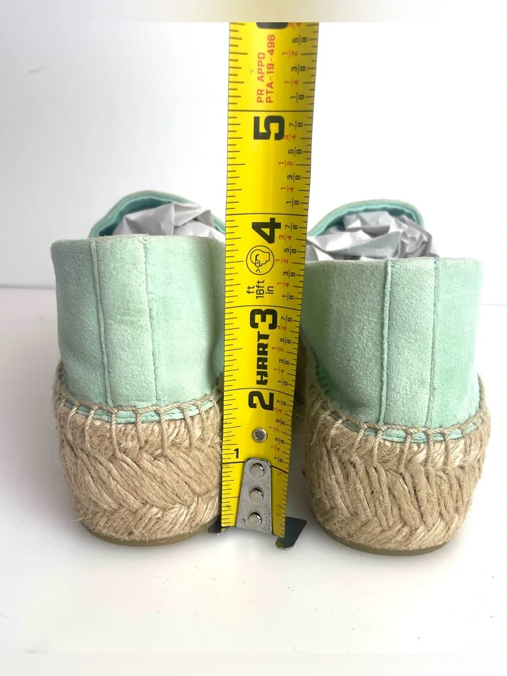 Tory Burch Ines Suede 1.75”H Platform Espadrille Size 5 In Seabubble/ Aqua mint